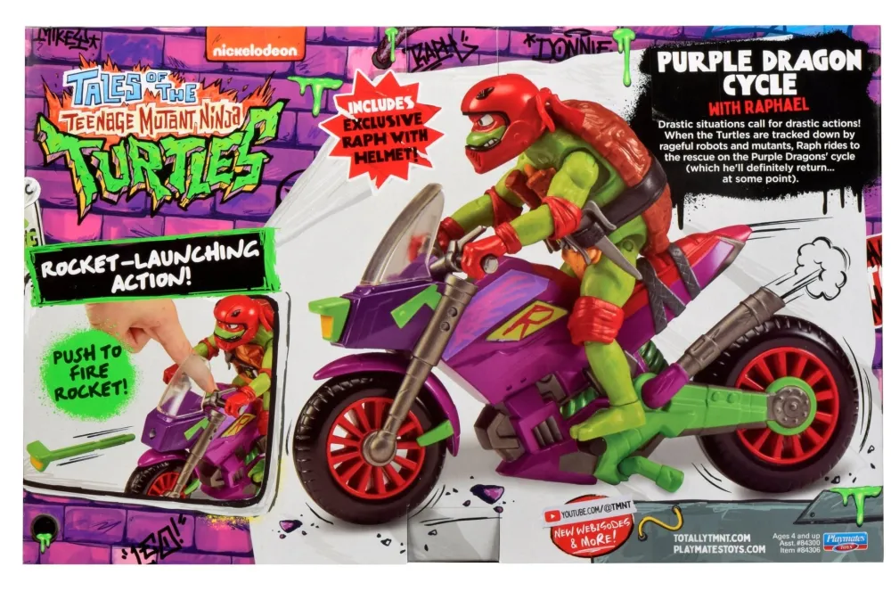 Imports Dragon Inc. Teenage Mutant Ninja Turtles Purple Dragon Cycle Vehicle with Raph Figure Discount