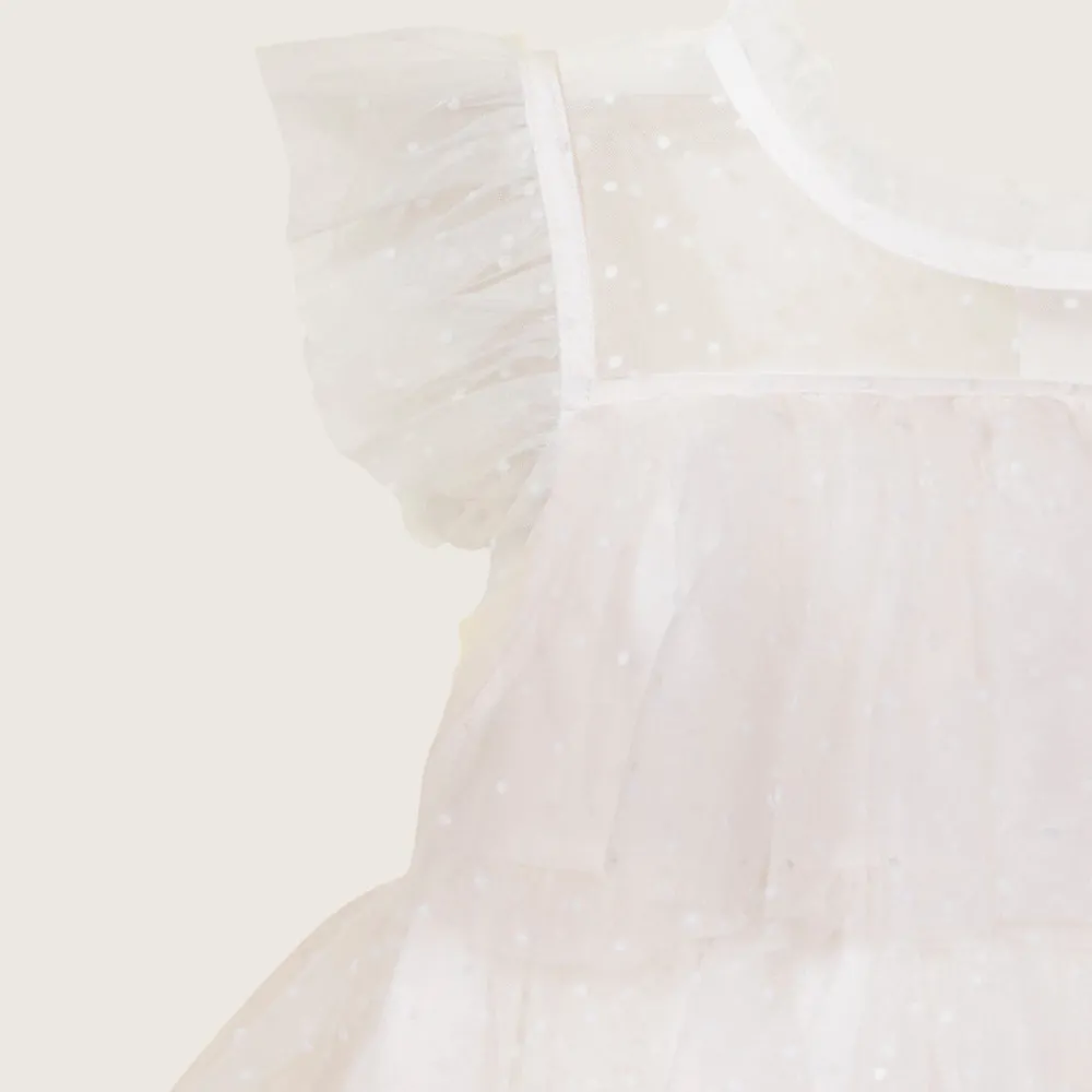 rise little earthling Tiered Dress 9-12m White Outlet