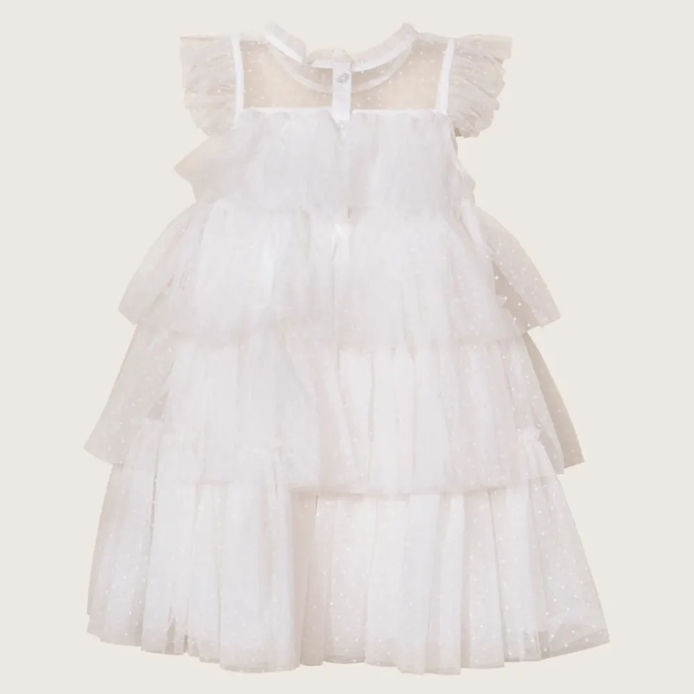 rise little earthling Tiered Dress 9-12m White Outlet