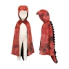 Mastermind Toys T-Rex Hooded Cape, Dark Red/Black, Size 4-5 Best