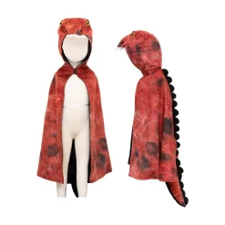 Mastermind Toys T-Rex Hooded Cape, Dark Red/Black, Size 4-5 Best