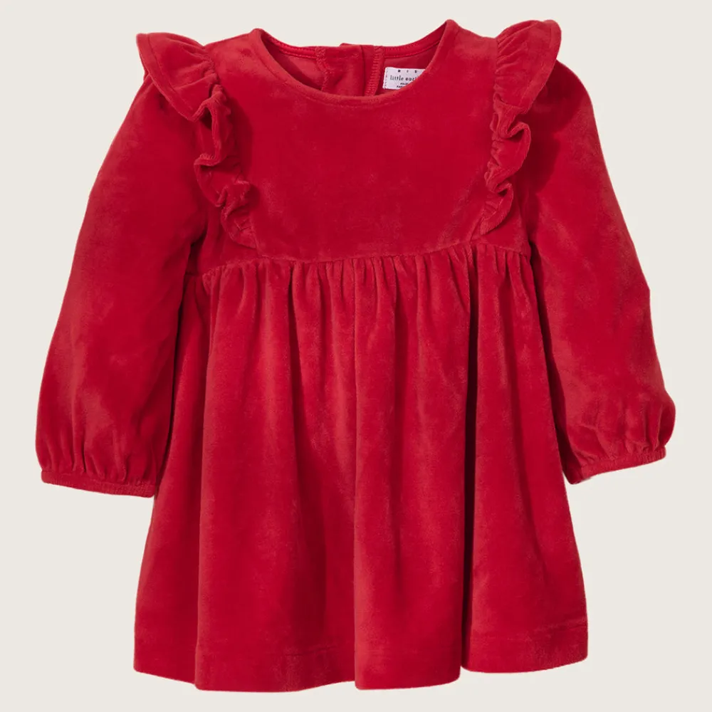 rise little earthling Velvet Dress 0-3m Red Sale