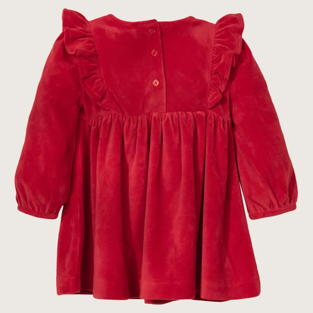 rise little earthling Velvet Dress 0-3m Red Sale