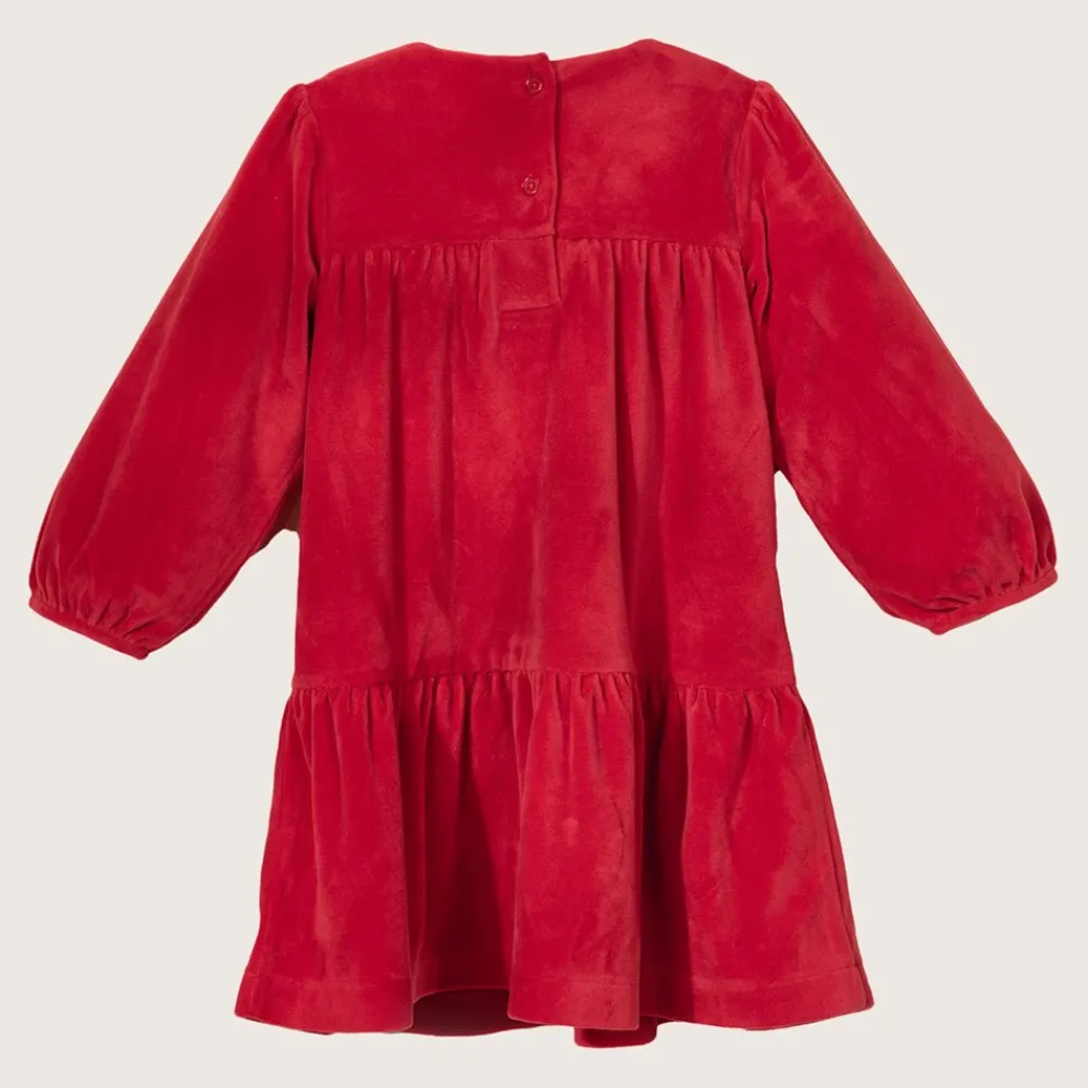 rise little earthling Velvet Dress 9-12m Red Outlet