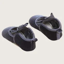 rise little earthling Velvet Dress Shoes 0-3m Charcoal Fashion